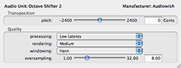 Octave Shifter 2 Cocoa interface